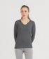 Women's Basic Long Sleeve V-Neck Tee